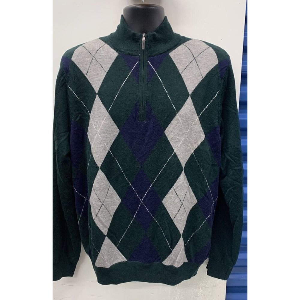 Fairway & Green 1/4 Zip Pullover Lined Wool Sweater Philadelphia Cricket Club LN